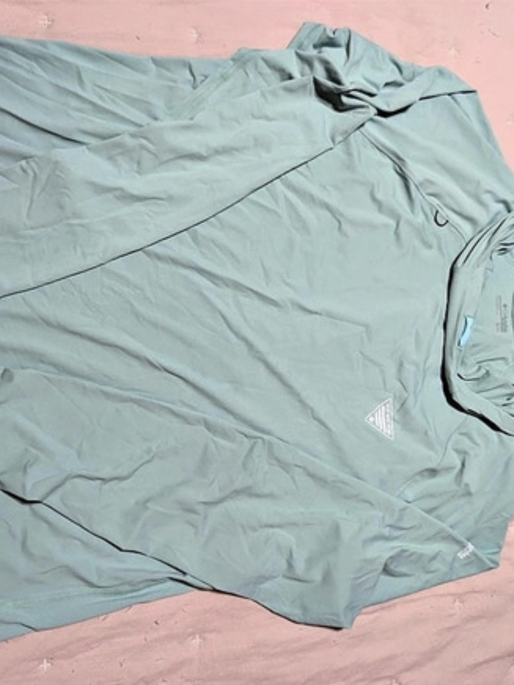 Columbia Men's PFG Terminal Tackle Sun Hoodie - Size XL - Light Teal Blue/Grey